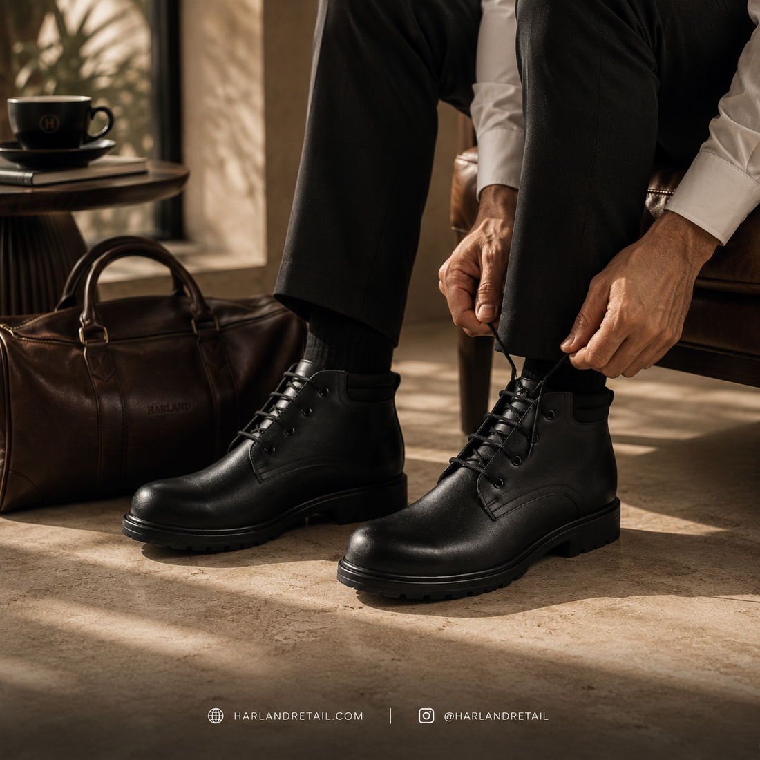 Harland Marlow Derby Boots – Leather