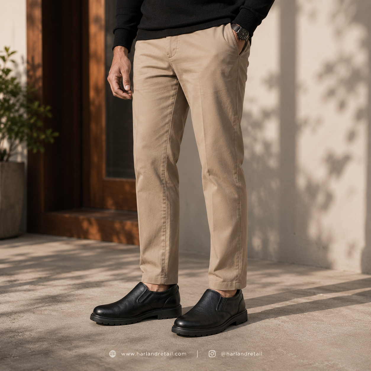 Harland Digger Leather Slip-On – Black